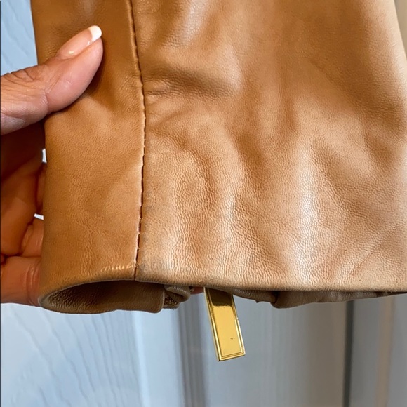 Michael Kors Tan motorcycle leather jacket - Picture 7 of 8